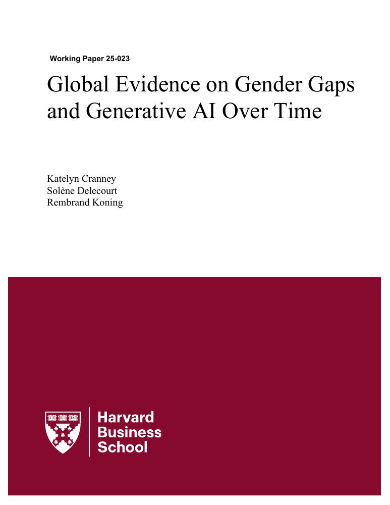 Global Evidence on Gender Gaps and Generative AI Over Time
